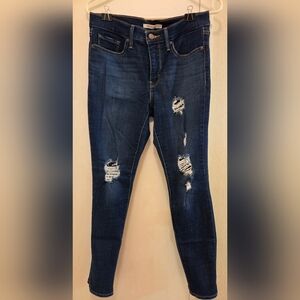 Levi's 311 Shaping Dark Blue Distressed Skinny Jeans